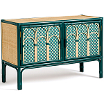 Комод для посуды из ротанга Felice Rattan Green варинант исполнения - 2 | Loft Concept в Москве