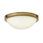 Потолочный светильник цвета латунь с полусферическим матовым белым плафоном Hinkley варинант исполнения - 1 | Loft Concept в Москве