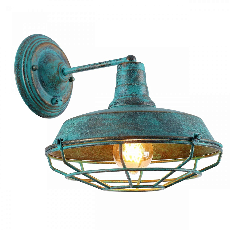  Wall lamp DARK CAGE turquoise vintage ̆   | Loft Concept 