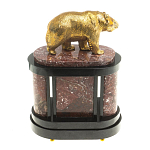 Часы настольные бронзовые с декором в виде медведя Bear Stone Clock варинант исполнения - 7 | Loft Concept в Москве