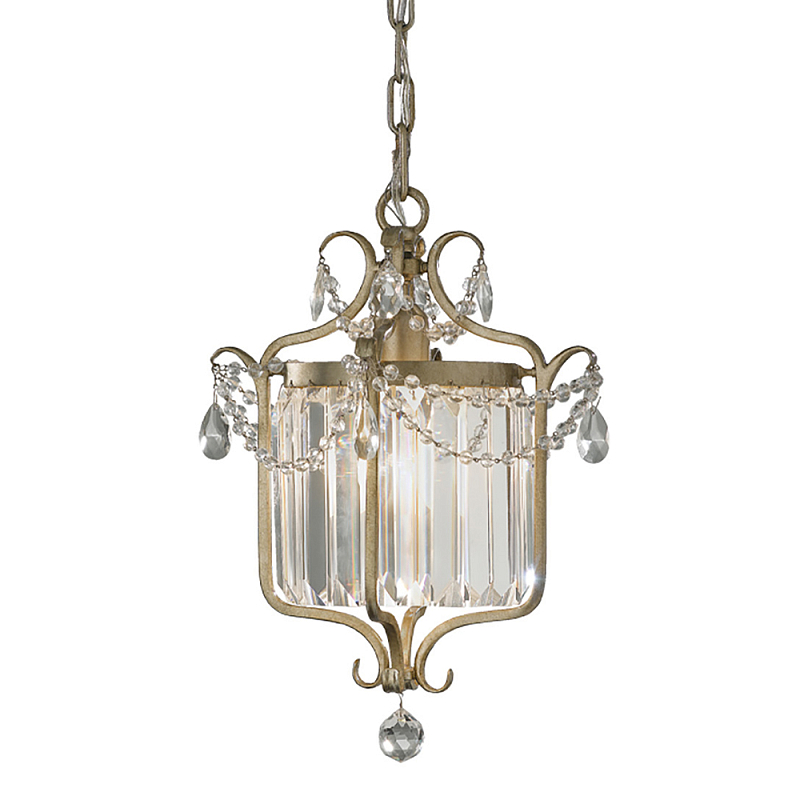 Люстра подвесная со стеклянными подвесками Feiss Серебряный Прозрачное Стекло в Москве | Loft Concept 