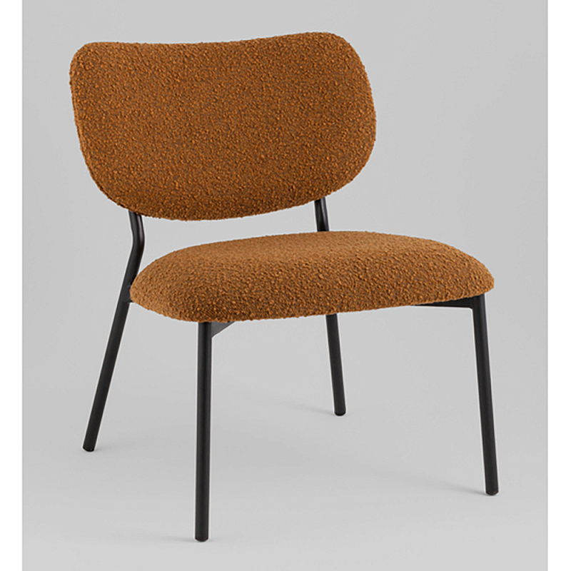 Кресло лаунж Jamie букле горчичный Охра Черный в Москве | Loft Concept 