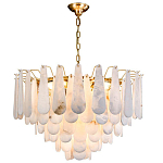 Люстра с мраморными подвесками в форме капель Marble square варинант исполнения - 1 | Loft Concept в Москве