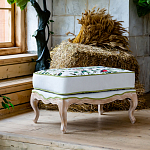 Банкетка золотистая из натурального бука с изображением птиц и цветов Blooming Birds варинант исполнения - 2 | Loft Concept в Москве