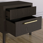 Прикроватная Тумбочка Primo с двумя ящиками Темный орех варинант исполнения - 4 | Loft Concept в Москве