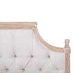 Кровать двуспальная светло-бежевая с основанием из массива дуба с мягким изголовьем Flax Beds варинант исполнения - 3 | Loft Concept в Москве