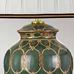 Настольная лампа с керамическим основанием с золотистым решетчатым узором и белым плиссированным абажуром Elstead Lighting варинант исполнения - 3 | Loft Concept в Москве