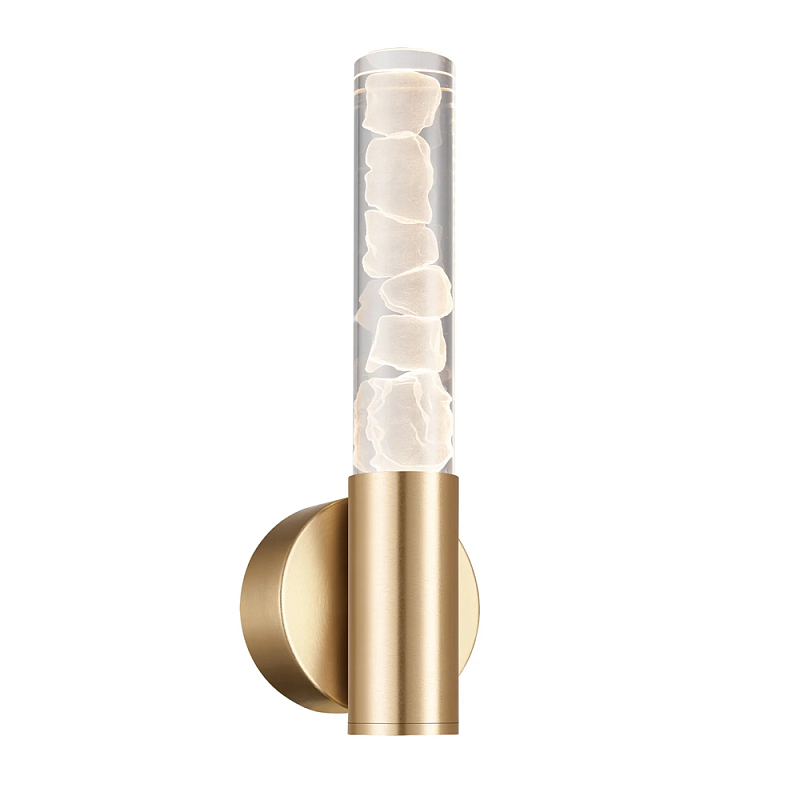Бра c цилиндрическим прозрачным плафоном с имитацией из кубиков льда Freezing Золотой Серебряный в Москве | Loft Concept 