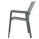 Стул темно-серый с высокой плетеной спинкой и сиденьем Braided Strength варинант исполнения - 5 | Loft Concept в Москве