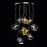 Люстра каскадная с 9-ю разноцветными стеклянными плафонами Kaleido варинант исполнения - 3 | Loft Concept в Москве