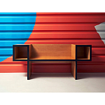 Дизайнерская скамейка Poltronova Canton  Beech and Black Bench варинант исполнения - 7 | Loft Concept в Москве