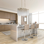 Люстра прямоугольная на цепях с прозрачными трубками и волнистым краем Nembus варинант исполнения - 13 | Loft Concept в Москве