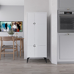Комод белый с 4-мя дверцами на металлических ножках SPARK MULTIPURPOSE CABINET WHITE варинант исполнения - 10 | Loft Concept в Москве