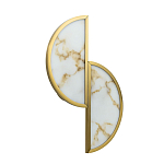 Бра с двумя полукруглыми плафонами из искусственного алебастра в бронзовой оправе Marbella варинант исполнения - 1 | Loft Concept в Москве