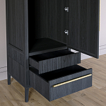 Узкий Шкаф Primo с 2 выдвижными ящиками Черный дуб варинант исполнения - 5 | Loft Concept в Москве