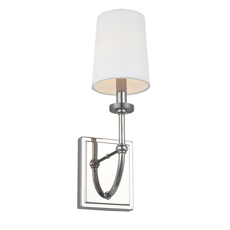 Бра для ванных комнат с белым тканевым цилиндрическим плафоном Feiss Хром Белый Бежевый в Москве | Loft Concept 