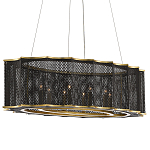 Люстра овальная в сочетании черного и золотого цвета Mesh Lighting варинант исполнения - 2 | Loft Concept в Москве