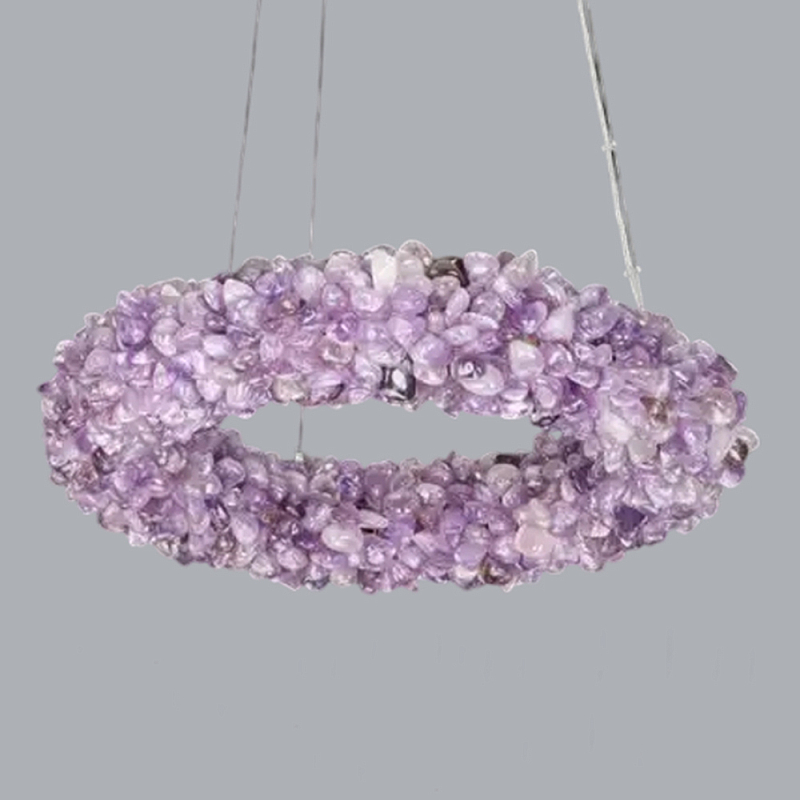 Люстра кргулая из фиолетового хрустального камня Purple Diamond Фиолетовый Люстра кргулая из фиолетового хрустального камня Purple Diamond Фиолетовый в Москве | Loft Concept