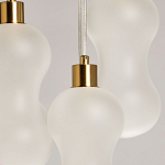 Люстра с 5-ю матовыми белыми стеклянными плафонами волнообразной формы Lucid Rain  варинант исполнения - 6 | Loft Concept в Москве