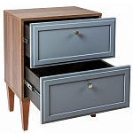 Тумба прикроватная серая из массива бука с 2-мя ящиками Wenge Light варинант исполнения - 4 | Loft Concept в Москве