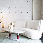 Дизайнерский журнальный стол на 2-х фигурных ножках с подстольем Lycad варинант исполнения - 3 | Loft Concept в Москве