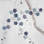 Обои ручная роспись Plum Blossom Inky Hokusai on Sterling Silver gilded silk варинант исполнения - 3 | Loft Concept в Москве