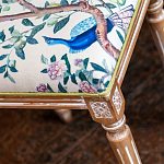 Банкетка одноместная из массива бука с цветочным принтом Beige Chinoiserie Garden Banquette варинант исполнения - 2 | Loft Concept в Москве