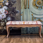 Банкетка из массива бука бежевая с растительным орнаментом Raffael Beige Floral Banquette варинант исполнения - 6 | Loft Concept в Москве