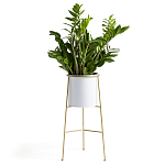 Кашпо из металла и латуни Elegance Elevated Planters белое варинант исполнения - 2 | Loft Concept в Москве