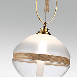 Подвесной светильник с круглым прозрачным плафоном и декоративной каменной вставкой Tectona  варинант исполнения - 5 | Loft Concept в Москве