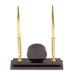 Часы настольные с двумя ручками из натурального камня Stone Clock варинант исполнения - 3 | Loft Concept в Москве