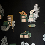 Обои ручная роспись The Art of Learning and Steps for the Flowers by Teo Yang Original colourway on Pitch dyed silk варинант исполнения - 1 | Loft Concept в Москве