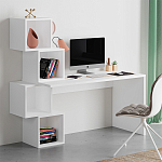 Стол письменный белый с 4-мя открытыми полками BALANCE WHITE варинант исполнения - 2 | Loft Concept в Москве