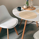 Стул с основой из пластика и мягким сиденьем Arvika White варинант исполнения - 9 | Loft Concept в Москве