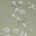 Обои ручная роспись Magnolia Canopy Colourway SC-287 on Aquamarine slub silk варинант исполнения - 1 | Loft Concept в Москве