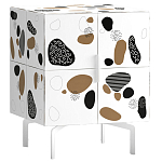 Тумба белая с рисунком Short Graph варинант исполнения - 1 | Loft Concept в Москве