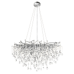 Люстра подвесная с прозрачными стеклянными подвесками в форме капель Диаметр 80 см Droplet Chandelier варинант исполнения - 2 | Loft Concept в Москве