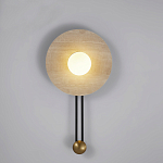 Бра круглое с каменным основанием и плафоном из стекла в форме шара Shaw Marble Lighting варинант исполнения - 5 | Loft Concept в Москве