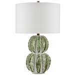 Настольная лампа с фактурным основанием с сочетании белого и зеленого цветов Festoon варинант исполнения - 3 | Loft Concept в Москве