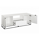 ТВ-тумба белая с  2-мя дверцами и ящиком Strict Lines варинант исполнения - 3 | Loft Concept в Москве