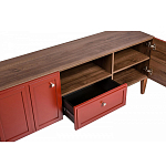 ТВ-тумба красная из массива бука с 2-мя дверками и ящиком Wenge Light варинант исполнения - 5 | Loft Concept в Москве