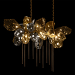 Люстра подвесная с 22-мя гранёными стеклянными плафонами с вертикальными подвесками Gilded Mirage  варинант исполнения - 4 | Loft Concept в Москве