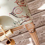 Банкетка из массива бука светло-зеленая с растительным орнаментом Raffael Angel Floral Banquette варинант исполнения - 3 | Loft Concept в Москве