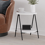 Стол приставной с 2-мя круглыми белыми столешницами ESSEL SIDE TABLE WHITE варинант исполнения - 5 | Loft Concept в Москве