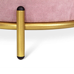 Банкетка круглая пыльно-розовый велюр на 4-х металлических ножках золотого цвета SANJAY варинант исполнения - 2 | Loft Concept в Москве