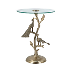 Столик с круглой стеклянной столешницей и корпусом в виде двух павлинов на ветке Table Two Peacocks варинант исполнения - 2 | Loft Concept в Москве