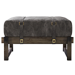 Пуф Duncan винтажная черная кожа  варинант исполнения - 1 | Loft Concept в Москве