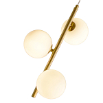 Подвесной светильник бронзового цвета с 3-мя белыми стеклянными шарообразными плафонами Bubble Chandelier варинант исполнения - 2 | Loft Concept в Москве