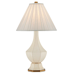 Настольная лампа с фактурным конусовидным абажуром и кожаным каркасом Malifis варинант исполнения - 3 | Loft Concept в Москве