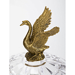 Конфетница из прозрачного рельефного стекла с ручками в виде стрекоз и фигуркой лебедя Eden Garden варинант исполнения - 3 | Loft Concept в Москве